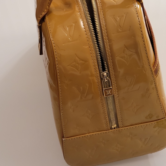 Louis Vuitton Monogram Vernis Yellow Bowling Style Handbag See Pics - Picture 8 of 16